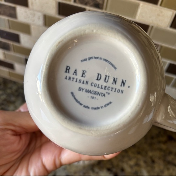 Rae Dunn by Magenta Ceramic Cream and Sugar in large letters 2 piece set NWOT - Picture 6 of 12